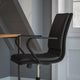 Black LeatherSoft/Black Frame |#| Designer Executive Swivel Office Chair with Black Arms and Base, Black