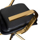 Black LeatherSoft/Gold Frame |#| Designer Executive Swivel Office Chair with Brushed Gold Arms and Base, Black