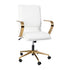 James Mid-Back Designer Executive Upholstered Office Chair with Brushed Metal Base and Arms