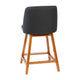 Charcoal Faux Linen |#| 2 Pack Commercial Walnut Finish Wood Counter Stools - Charcoal Faux Linen