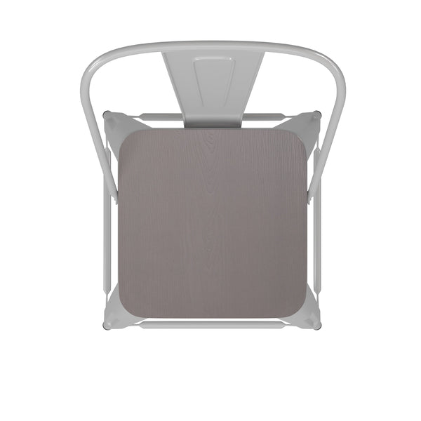 White/Gray |#| All-Weather Commercial Counter Stool with Removable Back/Poly Seat-White/Gray