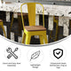 Yellow/Teak |#| All-Weather Commercial Counter Stool with Removable Back/Poly Seat-Yellow/Teak