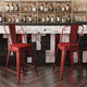 Red/Red |#| All-Weather Commercial Counter Stool with Removable Back/Poly Seat-Red/Red