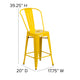 Yellow/Teak |#| All-Weather Commercial Counter Stool with Removable Back/Poly Seat-Yellow/Teak