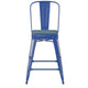 Blue/Teal-Blue |#| All-Weather Commercial Counter Stool with Removable Back/Poly Seat-Blue/Teal