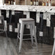 Silver/Gray |#| Indoor/Outdoor Backless Bar Stool with Poly Seat - Silver/Gray