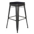 Kai Commercial Grade 30" High Backless Metal Indoor-Outdoor Bar Height Stool with Poly Resin Wood Seat