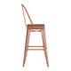 Orange/Teak |#| All-Weather Commercial Bar Stool with Removable Back/Poly Seat-Orange/Teak