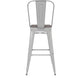 White/Gray |#| All-Weather Commercial Bar Stool with Removable Back/Poly Seat-White/Gray