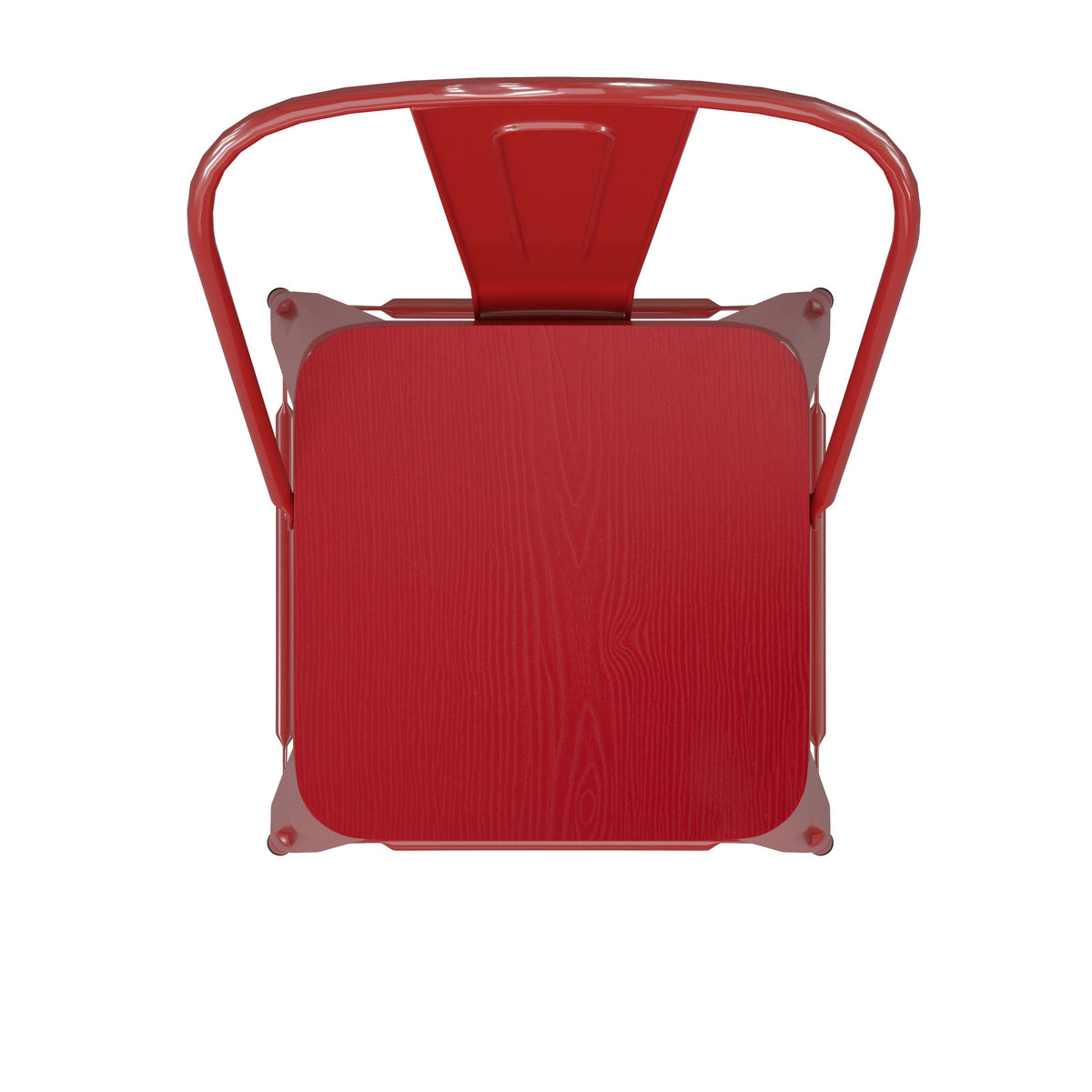 Red/Red |#| All-Weather Commercial Bar Stool with Removable Back/Poly Seat-Red/Red