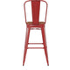 Red/Teak |#| All-Weather Commercial Bar Stool with Removable Back/Poly Seat-Red/Teak
