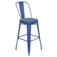 Blue/Teal-Blue |#| All-Weather Commercial Bar Stool with Removable Back/Poly Seat-Blue/Teal