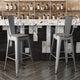 Silver/Gray |#| All-Weather Commercial Bar Stool with Removable Back/Poly Seat-Silver/Gray