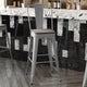 Silver/Gray |#| All-Weather Commercial Bar Stool with Removable Back/Poly Seat-Silver/Gray