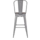 Silver/Gray |#| All-Weather Commercial Bar Stool with Removable Back/Poly Seat-Silver/Gray