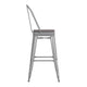 Silver/Gray |#| All-Weather Commercial Bar Stool with Removable Back/Poly Seat-Silver/Gray