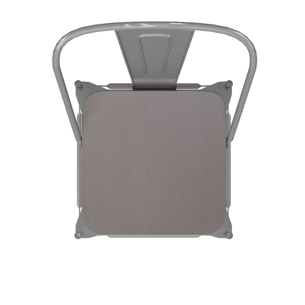 Silver/Gray |#| All-Weather Commercial Bar Stool with Removable Back/Poly Seat-Silver/Gray