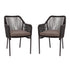 Kallie Set of 2 Aluminum Framed Stackable All-Weather Woven Club Chairs with Rounded Arms & Zippered Seat Cushions