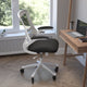 Black Mesh/White Frame |#| Ergonomic Swivel Task Chair with Roller Wheels & Flip Up Arms - Black Mesh