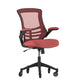 Red Mesh/Black Frame |#| Ergonomic Swivel Task Chair with Roller Wheels & Flip Up Arms - Red Mesh