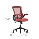 Red Mesh/Black Frame |#| Ergonomic Swivel Task Chair with Roller Wheels & Flip Up Arms - Red Mesh