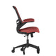 Red Mesh/Black Frame |#| Ergonomic Swivel Task Chair with Roller Wheels & Flip Up Arms - Red Mesh