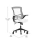 White Mesh/Black Frame |#| Ergonomic Swivel Task Chair with Roller Wheels & Flip Up Arms - White Mesh