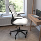 White Mesh/Black Frame |#| Ergonomic Swivel Task Chair with Roller Wheels & Flip Up Arms - White Mesh