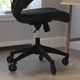 Black Mesh & LeatherSoft/Black Frame |#| Ergonomic Swivel Task Chair with Roller Wheels & Flip Up Arms-Black LeatherSoft