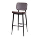 Brown |#| Set of 2 Brown LeatherSoft Barstools with Black Iron Frame-Integrated Footrest