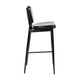 Black |#| Set of 2 Black LeatherSoft Barstools with Black Iron Frame-Integrated Footrest