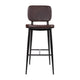 Brown |#| Set of 2 Brown LeatherSoft Barstools with Black Iron Frame-Integrated Footrest