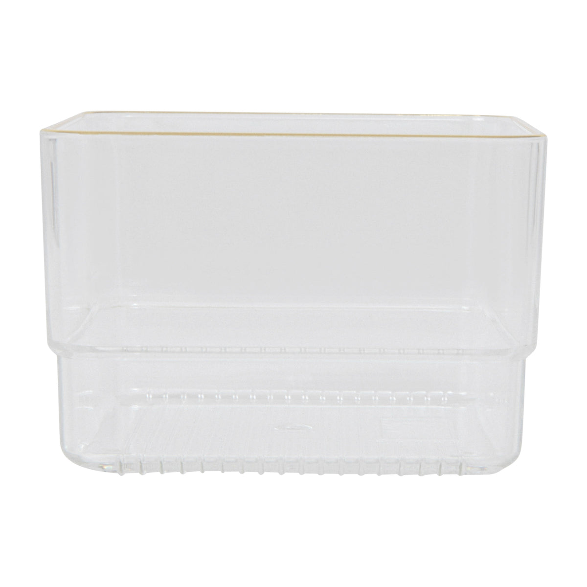Set of 12 Plastic Stacking Desk Drawer Organizers with Gold Trim - 3 x 3