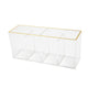 Plastic 4 Compartment Desktop Pen Holder and Organizer with Gold Trim