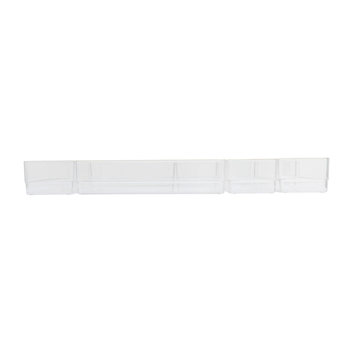 Set of 8 Plastic Stacking Office Desk Drawer Organizers with Gold Trim