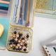 Set of 8 Plastic Stacking Office Desk Drawer Organizers with Gold Trim