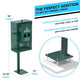Compact Pet Waste Station with Rectangle Trash Can and Roll Waste Bag Dispenser