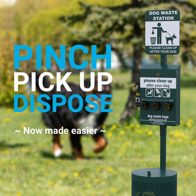 Kessler Pet Waste Station with Glow in the Dark Sign, Bag Dispenser, Hand Sanitizer & Pedal Trash Can - Includes 600 Waste Bags & 50 Can Liners - View 2