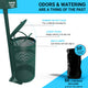 Pet Waste Station-Pull Out Bag Dispenser-Sanitizer Bottle-Trash Can w/Lid-Green