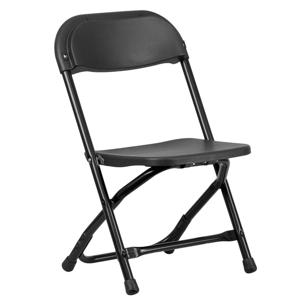 Black |#| Kids Black Plastic Folding Chair with Textured Seat - Preschool Seating