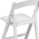 Kids White Resin Folding Chair with White Vinyl Padded Seat