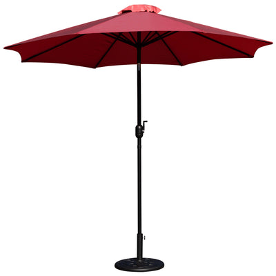 Kona9 FT Round Umbrella with Crank and Tilt Function and Standing Umbrella Base