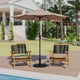 Tan |#| Bundled Set - Tan 9 FT Round Umbrella & Universal Black Cement Waterproof Base