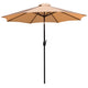 Tan |#| Tan 9 FT Round Umbrella - 1.5inch Diameter Aluminum Pole - Crank and Tilt Function