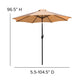 Tan |#| Tan 9 FT Round Umbrella - 1.5inch Diameter Aluminum Pole - Crank and Tilt Function