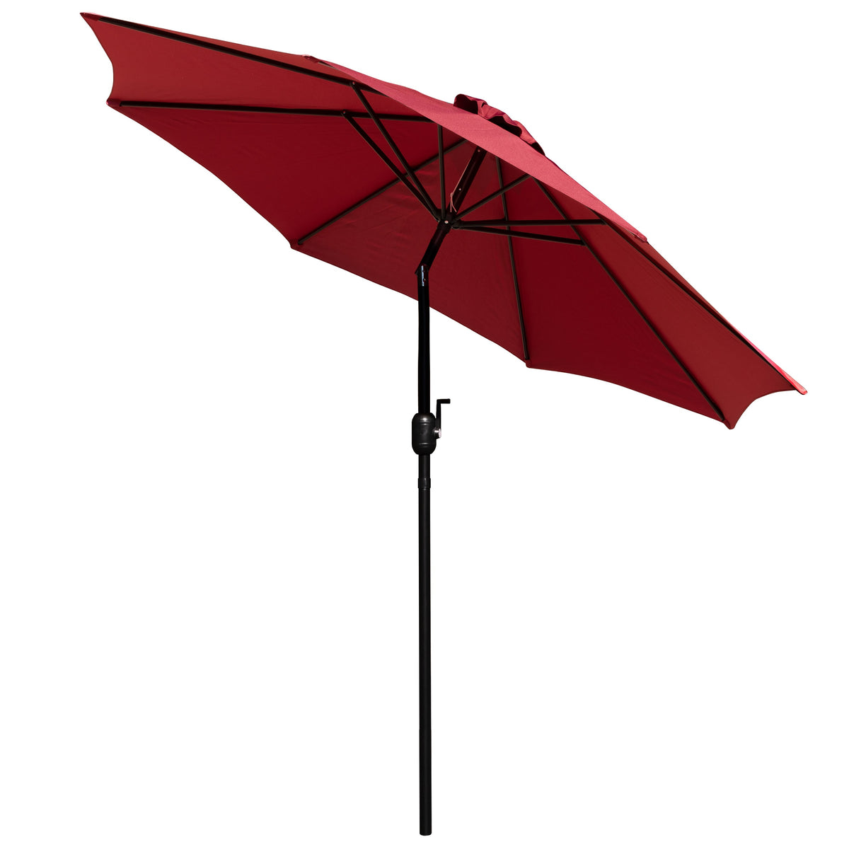 Red |#| Red 9 FT Round Umbrella - 1.5inch Diameter Aluminum Pole - Crank and Tilt Function