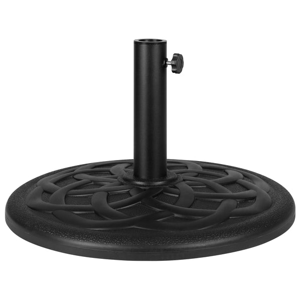 Black |#| Universal Black Cement Patio Umbrella Base - Weatherproof - 19.25inch Diameter