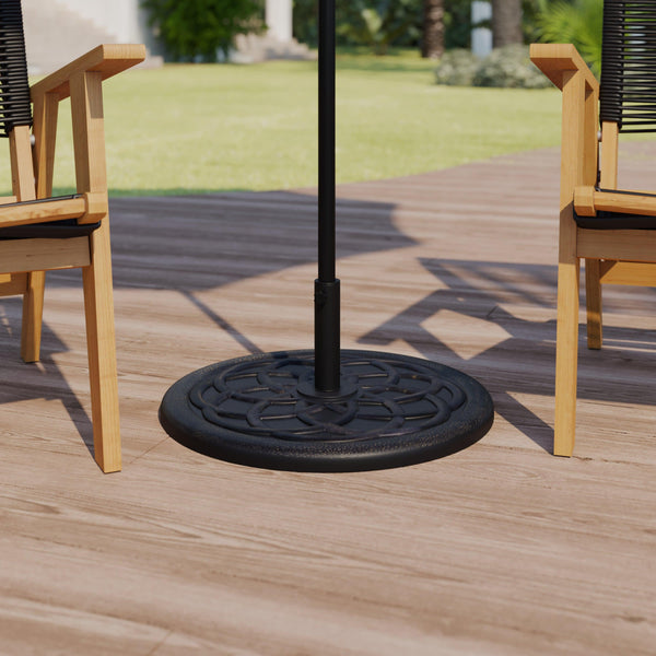 Bronze |#| Universal Bronze Cement Patio Umbrella Base - Weatherproof - 19.25inch Diameter