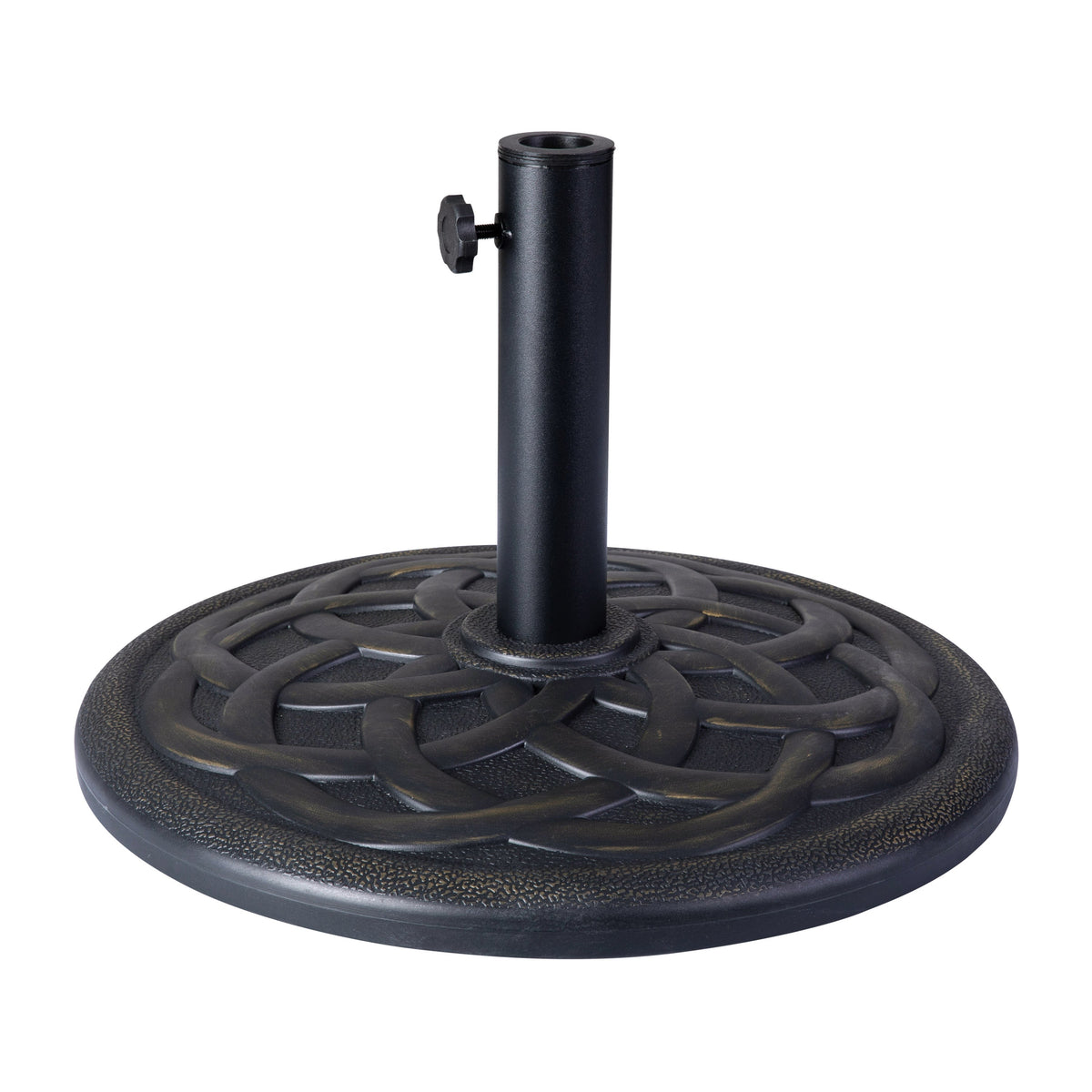 Bronze |#| Universal Bronze Cement Patio Umbrella Base - Weatherproof - 19.25inch Diameter