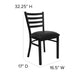 Black Vinyl Seat/Black Metal Frame |#| Black Ladder Back Metal Restaurant Chair - Black Vinyl Seat